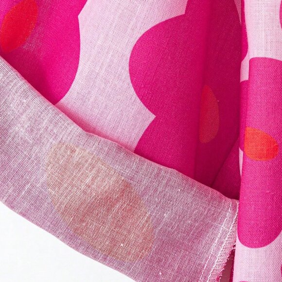 Boho Retro Floral Faux Linen Top - Picture 3 of 3